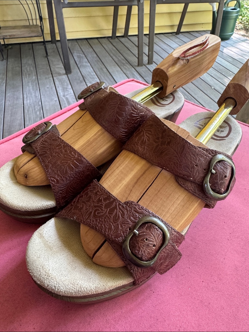 Dansko Brown Tooled Leather Sandals size 39